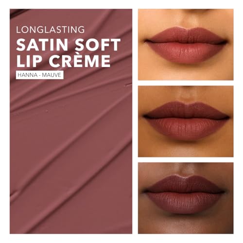 Image of SIMPLYNAM Satin Soft Lip Creme | 1 Swipe Full Coverage | Hydrating, Creamy Matte Finish | 16 Hour Stay | Transfer-Proof & Smudge-Proof | Infused with Peptides & Squalane | Vegan | 5ML | Hanna- Mauve