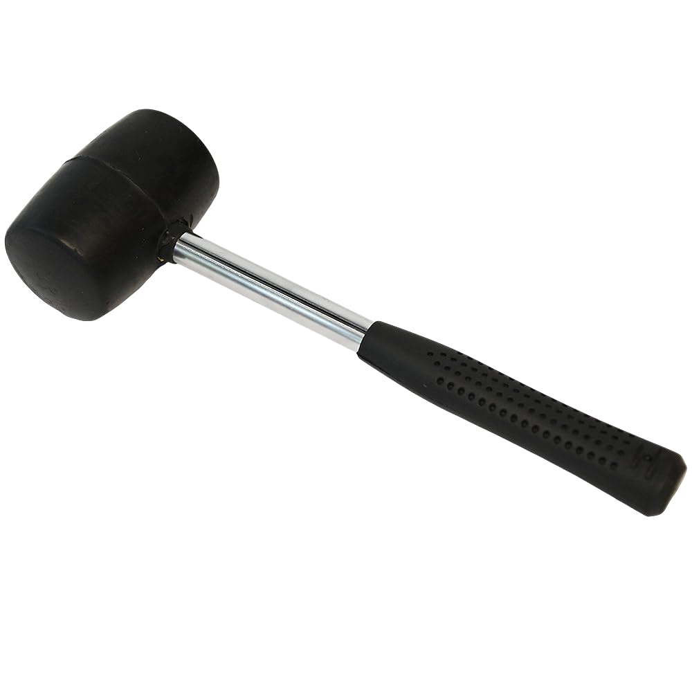 Ram® 16Oz Rubber Mallet Hammer with Steel Shaft Heavy Duty DIY Mallet