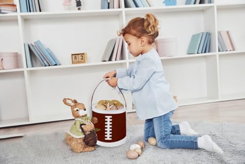 Image of ESSME Kids Football Basket, Easter Gift Basket, Round, Football, Linen & Cotton, Modern