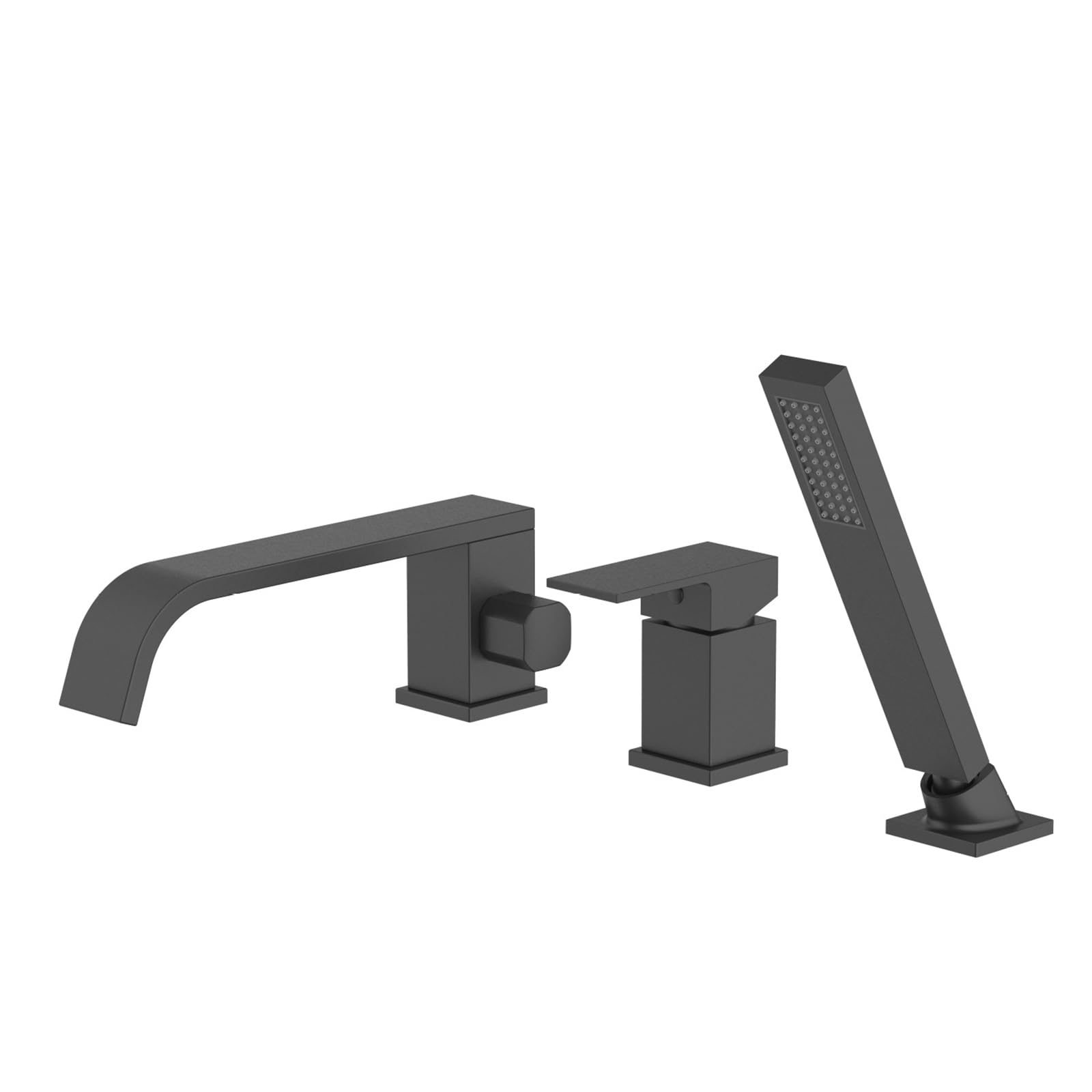 Tap de bain à 3 trous cascade noire LWX mitigeur de baignoire avec douchette