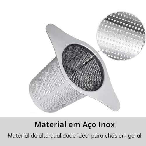 Infusor de Chá Inox Prático Filtro e Coador para Chá com Design Funcional e Durável