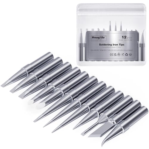 HANGLIFE ET Soldering Iron Tips for Weller WE1010NA WE1010EDU WES51/50 WESD51 WCC101 PES51/50 WEP70 LR21 and More Soldering Stations/Irons Replacement Solder Tips for Weller Welding Equipment