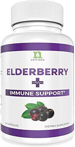 Sambucus Elderberry Capsules Supplement with Zinc, Vitamin C, Garlic & Echinacea - Immune Support Boost For Adults Women and Men Elderberry and Zinc Pills Vitamins Extract - 60 Elderberry Zinc Capsule