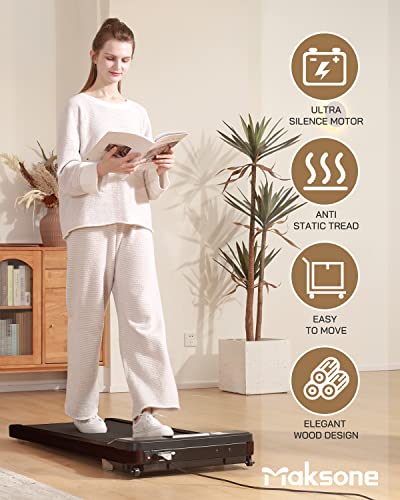 Image of Maksone Under Desk Treadmill, Expert of Wooden Walking Pad, Walking Jogging Machine with Remote Control, Installation-Free