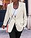 Blazers for Women Business Casual Long Sleeve Open Front Work Office Blazer Lapel Button Jacket Fashion Suit Jacket White