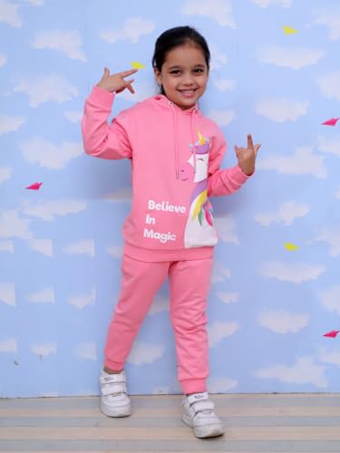 Image of The Mom Store Kids Sweatshirt With Joggers Set| Cotton With French Terry | Cute Prints | Warm | For Boys & Girls | Trendy Winter Sets For Kids | Hoodie And Sweatpant Set