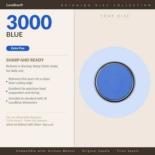 Disque d'affûtage grain 3000 de rechange dos acier inoxydable LavaRose - 3