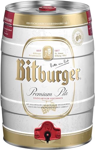 Cerveja BITBURGER Premium Pils | Barril contendo 5 Litros | Sabor lupulado marcante | Produzida de a