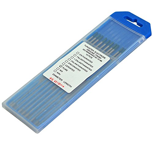10 Électrodes Tungstène TIG WT20 2% Thorium - 2,4 Mm X 150 Mm, Pour Soudage Acier, Inox, Cuivre, Courant 15-500A - Anawakia - 10