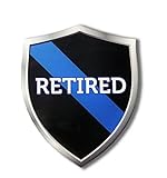 Thin Blue Line Retired Police Shield Proud Domed Decal Emblem Sticker 3D 2.3X 3