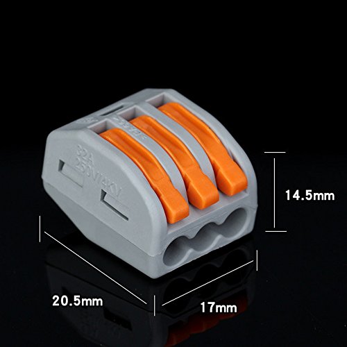 KKmoon 60pcs Cabo Conector Fio Conectores de caixa compacta de junção universal Terminais rápidos co