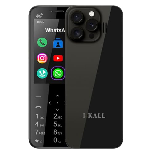 Image of IKALL I1 Pro - 4G Android Keypad Mobile with 2.8 inch Touch Screen, 2GB RAM, 16GB Storage, WiFi, 4G SIM Support, 3000mAh Battery, Preloaded Wht'sAp, FB, Utube, Insta & More (Starlit Black)