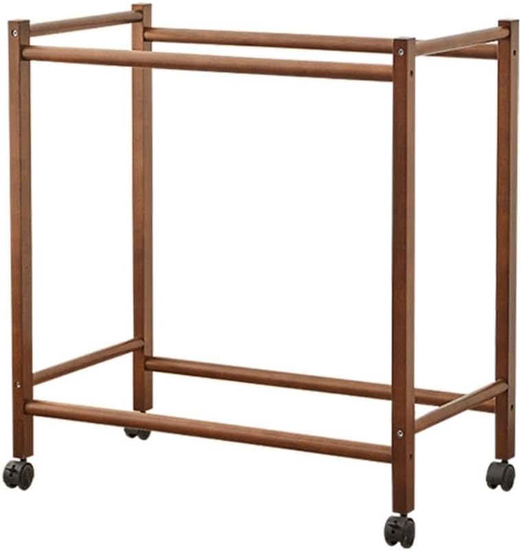 木製パンツラック キャスター付き 移動式 省スペース ズボン収納 多機能 スリム クローゼット衣類整理 (長さ：70cm,B)