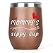 cufieovh Mothers Day Gifts for Mommy Insulated Wine Tumbler with Lid 12oz Birthday Gifts for Mom Mama Mother from Daughter Son Mommy Gift for Birthday Christmas Retirement Mother's Day Rose Gold