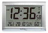 techno line WS 8009 Orologio Radio, Plastica, Argento, 40.7 x 4.3 x 27 cm