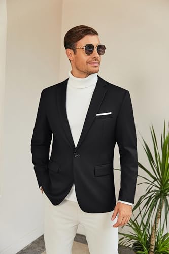 Blazer décontracté COOFANDY homme noir L veste ajustée - 4