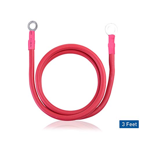 Cable Matters 6 Gauge Battery Cable Inverter Power Cable with Oxygen-Free Copper 3 Feet - Black + Red 2 Piece Set