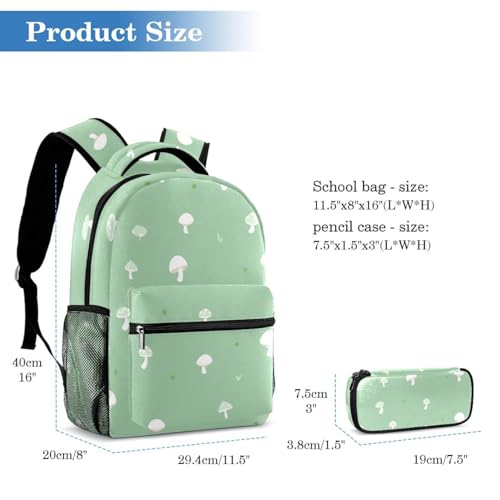 Sac à dos avec trousse à crayons intégrée motif champignon de 40cm - 2