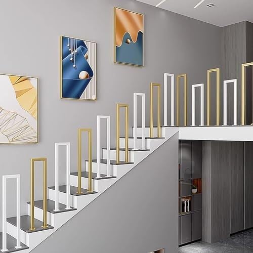 Rampe d'escalier dorée en métal U de 65cm design élégant et stable