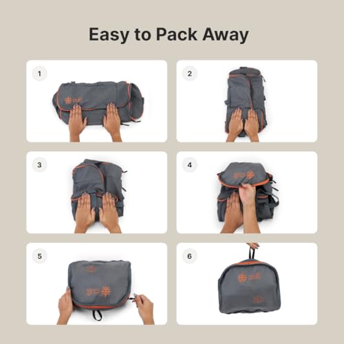 Image of Cult Unisex Foldable Duffle Bag 25L - Lightweight, Water-Repellent & Durable Gym and Travel Bag with Adjustable Shoulder Strap, Side Pocket & Strong Zippers - Grey