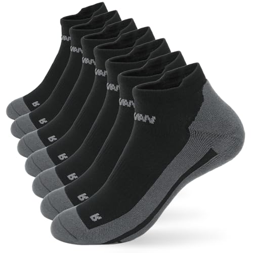 WANDER Men's Ankle Athletic Running Socks Sports Low Cut Cushioned Socks Gym Short Thick Socks for Men 7 Pairs