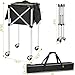 GYXZ Foldable Tennis Ball Cart Holds 180 Balls Wheeled Tennis Ball Hopper Sports Teaching Carts with Storage Bag, Light Auminum Alloy