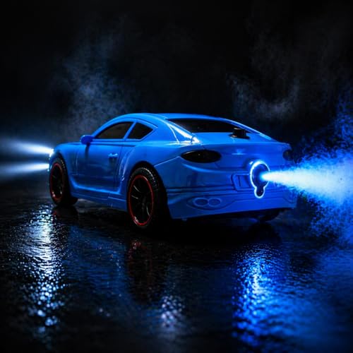 Image of The Flyers Bay Famous Millionaire Remote Control Car for Kids 4+ with Music, 3D Lights, Water Spray, Rechargeable Battery, 7 Function RC Toy Car with Type-C Charging (Blue)