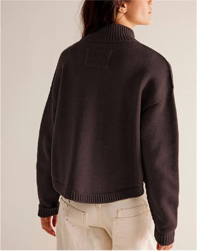 Women Sweater Cardigan Long Sleeve Button Down Knit Tops Casual Outerwear Coats3