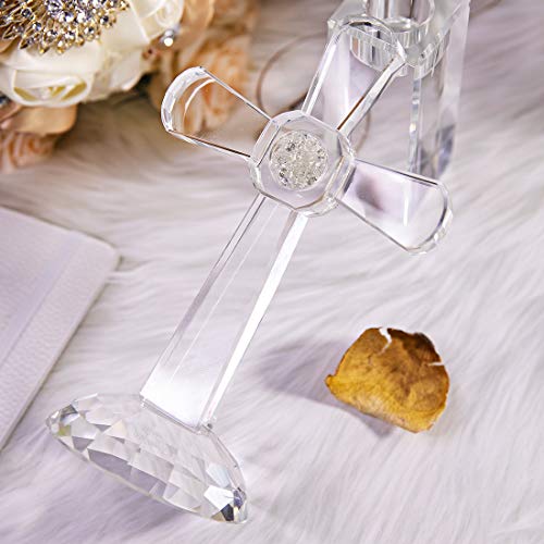 Cruz de cristal decorativa ideal para regalar en ocasiones especiales 8