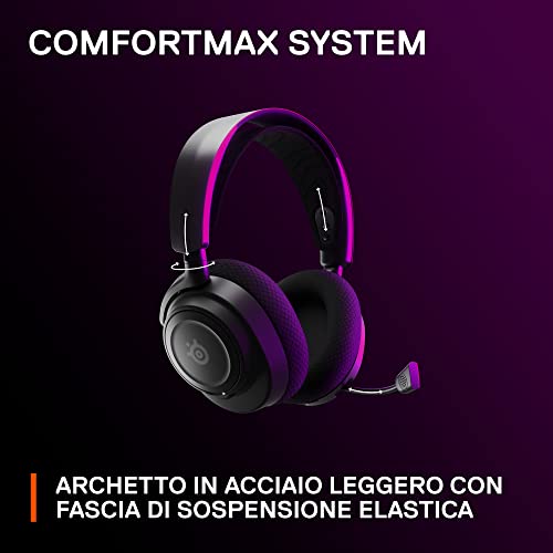 Arctis Nova 7 Cuffia da gaming multipiattaforma wireless - Driver magnetici al neodimio - 2.4GHz + Bluetooth mixabile - Batteria USB-C da 38 ore - Mic ClearCast Gen2 AI - PC, PS5,VR,Mobile - Cuffia gaming - Immagine 9