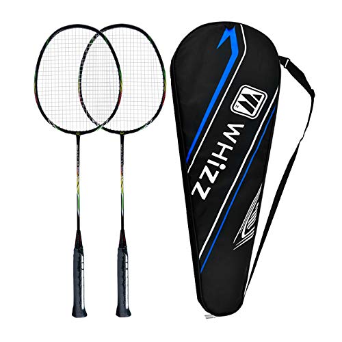Image of Whizz Series Anti Scratch Design Badminton Racket Set (S5 Black 2PCS)