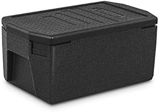 Cambro Thermo Box Food Delivery Box Food Transporter GN 1/1 (20cm Deep) XXL Handles EPP180LHSW110 (Foam (Expanded Polypropylene EPP), Black, 53.8x35.5x25.5cm)