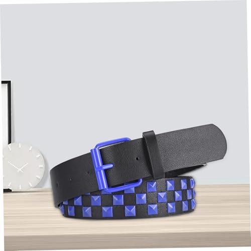 Stud Belt, 42.13x1.50 Inch PU Leather Chunky Belt, Goth Style Punk Belt, Fashion Thick Studded Belt, Spiked Wide Belts for Women and Men,Chunky Belt4