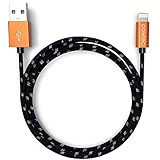 Pawtec [Apple MFi Certified] Premium Lightning Cable 3.3 Feet/1 Meter Nylon Braided for iPhone 6s 6 Plus / 6s 6 / SE / 5s / 5c / 5 / iPad Pro / Air 2 / iPad mini / mini 2 / mini 3 / iPod (Jet Black)
