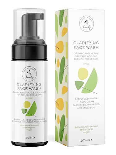 The Natural and Organic Family Clarifying Face Wash with Salicylic Acid - Facial Cleanser for Oily, Normal, and Combination Skin - Exfoliating, Pore Minimizing Formula for Teens The Natural and Organic Family Clarifying Face Wash with Salicylic Acid - Facial Cleanser for Oily, Normal, and Combination Skin - Exfoliating, Pore Minimizing Formula for Teens