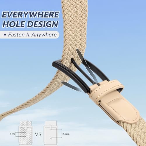 Image of BELTROAD Elastic Braided Belt Mens Golf Belts No-Hole Design Lightweight Breathable Woven Stretch Belt for Golf Casual