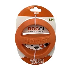 Van ness pets doggi catch and carry flying disc floating dog toy small orange   cucciolini doodles