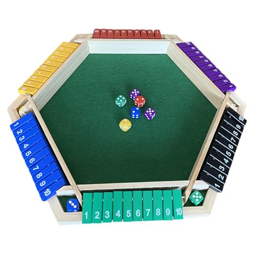 Vriusi Juego de dados Shut The Box,Juego de dados Shut The Box Travel - Juego de dados de madera Shut The Box - Diseño de caja de obturación de juego impermeable para 6 jugadores, experiencia de juego