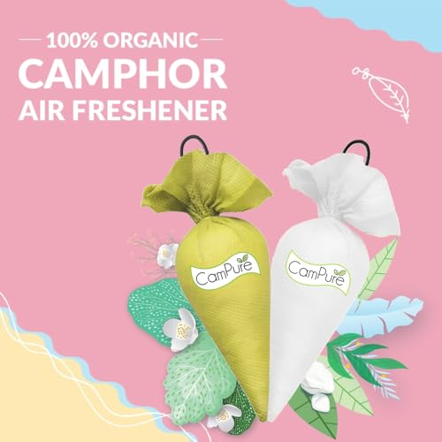 Image of CamPure Camphor Cone (1 Mogra + 1 Bhimseni) Pack Of 2-100% Organic | Air Freshener For Car, Wardrobe, Office Cabin's, Drawers, Travel Bag & Bathroom