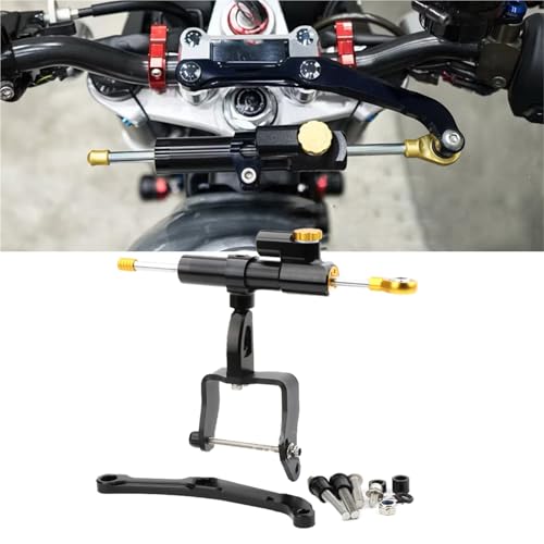 Kit montage amortisseur direction moto anti guidonnage pour guidon Honda Monkey 125 Black Gold