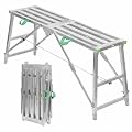 Scaffolding Adjustable Height Scaffolding Equipment, Portable Folding Multipurpose Work Platform Scaffold Tower Ladder Stool Work Bench for Home Improvement, Washing Vehicles, Maintenance Work,1