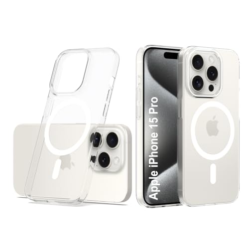 Image of Zapcase Back Case for iPhone 15 Pro | Slim Lifetime Anti-Yellow Crystal-Clear Cover with Elevated Camera Protection & MagSafe Compatibility | Premium German Polycarbonate | Shockproof | Clear