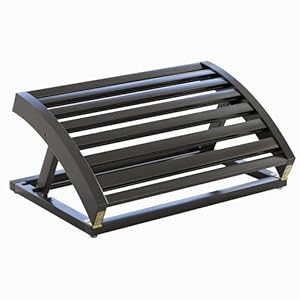 Foot Rest for Under Desk at Work – Adjustable Black Bamboo Footrest for Office and Couch