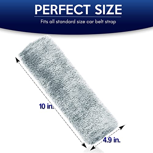 Zone Tech Car Soft Faux Sheepskin Seat Belt Comfortable Shoulder Pad - 2-Pack Premium Quality Classic Grey Soft Seat Belt Comfortable Shoulder Pad For Adults And Kids #TOP1