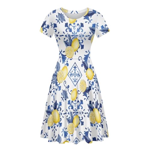 Image of Biyejit Women's Summer Casual Short Sleeve T-Shirt Swing Dress Crew Neck Plus Size S-4XL