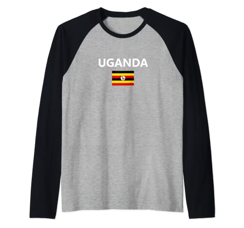 Uganda Bandera País Camiseta Manga Raglan