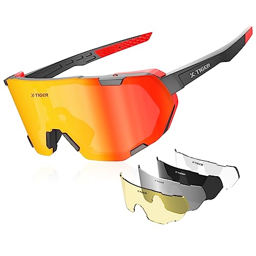 X-TIGER Polarized Sports Cycling Sunglasses with Interchangeable Lenses
