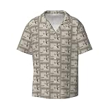 OTTKGGA Camicia casual a maniche corte da uomo con aereo della seconda guerra mondiale della seconda guerra mondiale, camicia hawaiana con bottoni e tasca frontale, vacanze estive e feste in spiaggia