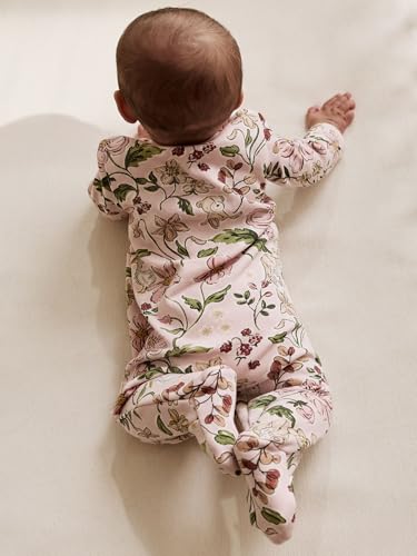 NEXT Baby Mädchen Baby-Schlafanzug mit Zwei-Wege-Reißverschluss und Fleece-Futter Rosa 56