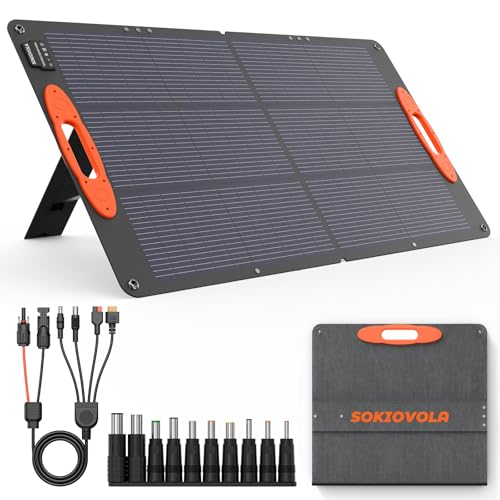 Image of SOKIOVOLA N-Type 16BB 100W Portable Solar Panel 18V ETFE Portable Foldable Solar Charger NextGen 25% High Conversion Folding Solar Panel for Camping Outdoor RV